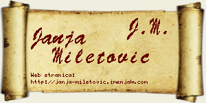Janja Miletović vizit kartica